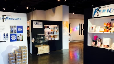 Custom Built Freestanding Walls on Wheels for F - Word designed by STORY
