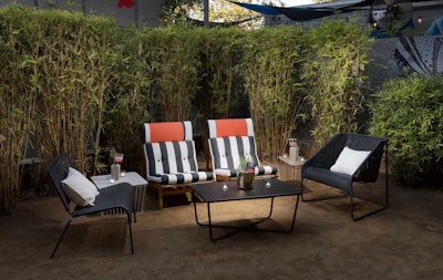 A funky and modern outdoor lounge for the Mattersite event at Container Bar.