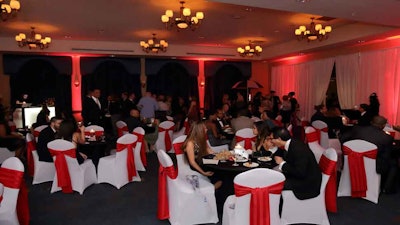 Miramar Cultural Center Banquet Hall reception with bar, seating and hors d'oeuvres.