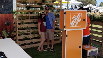 Contest winner social photo booth with The Home Depot.