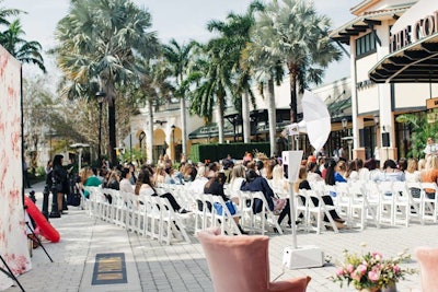 Influencers and aspiring bloggers gathered in the outdoor space at the Colonnade Outlets at Sawgrass Mills to learn more about the fashion industry.