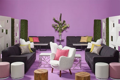 Add pops of color to your event space with Marche Ottomans and colorful pillows!