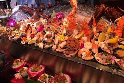 Wolfgang Puck’s catering options will include a 2,600-pound sculpted ice raw bar.