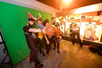 To connect the experience to the brand's N.B.A. partnership, organizers added several basketball-theme areas, including a room designed to look like an N.B.A. dressing room.