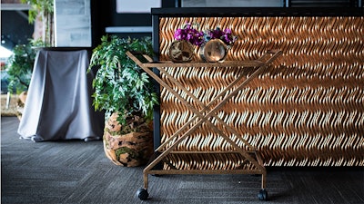 Make your drink station stand out with Laurel bar carts and a Maxim Bar