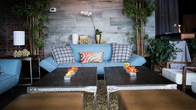 Any space can pop with color using the Xander sofa