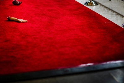Fake dismembered body parts littered the red carpet.