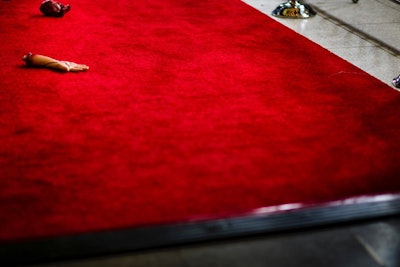 Fake dismembered body parts littered the red carpet.