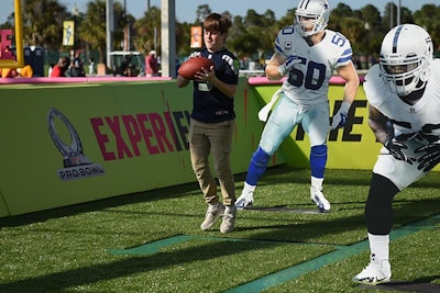Fans could test their skills as a wide receiver at the “Run-a-Route” challenge at the N.F.L. Pro Bowl Experience.
