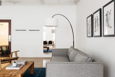 Mirror Reflection and Lofted Lounge Area
