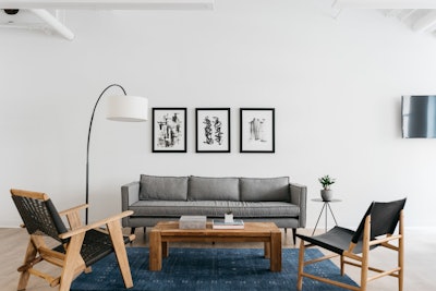 Grey Serenity and Creativity on the Sofa