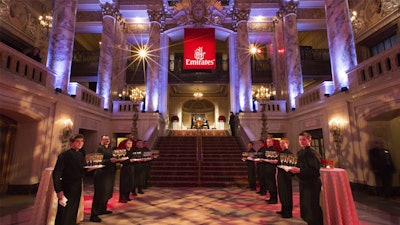 It’s all about the entry. Guests were greeted with champagne and music entering this elegant gala.