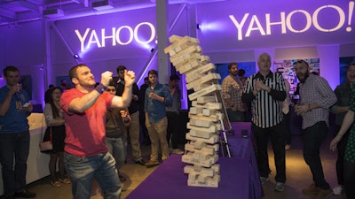 Giant Jenga was just one of the many challenges at this interactive team building event.
