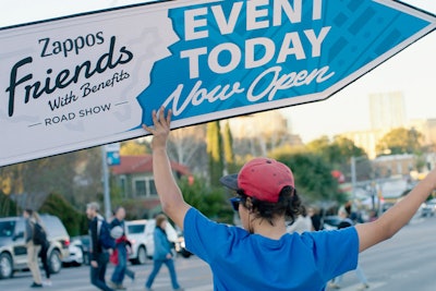 To promote the tour, Zappos is working with radio stations and influencers in each city, as well as using social media and sign spinners.