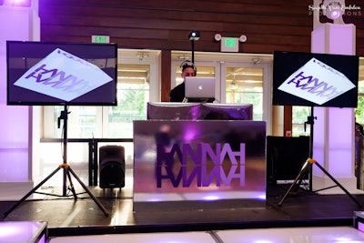DJ Booth and Screens were branded with Hannah's Logo