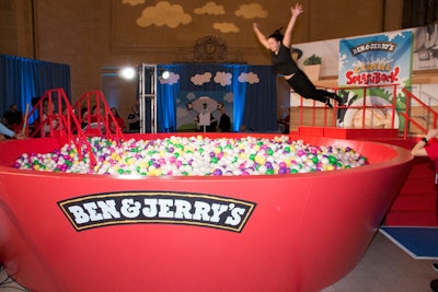 The focal point of the activation was a giant branded ball pit made to resemble a colorful bowl of cereal. Passersby were encouraged to jump into the pit for a photo op.