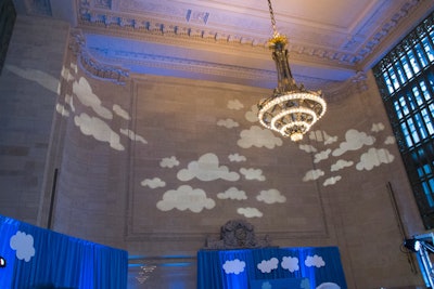 Additional decor included cloud projections reminiscent of the design on Ben & Jerry's ice cream pints.