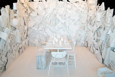 Students from Parsons the New School for Design used materials found in the city’s five boroughs to construct their vignette, which was painted all white.