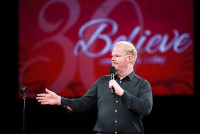 After canceling his appearance last year due to a last-minute television special, comedian Jim Gaffigan headlined the entertainment program from the center stage.