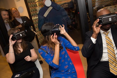 At Swell Fundraising's after-party following the 2017 Nonprofit Technology Conference, guests tried out a virtual-reality booth from NotionTheory.