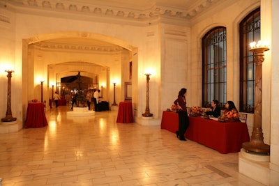 A reception in the Pavilion Lobby