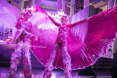 Pelonkey's costumed stilt walkers wandered through the main level of the party posing for pictures and selfies with guests.