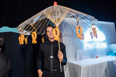 Pinch Food Design created unique catering options including churros served from an umbrella.