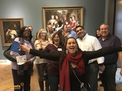 A team is just having fun in our Detroit Institute of Art scavenger hunt.