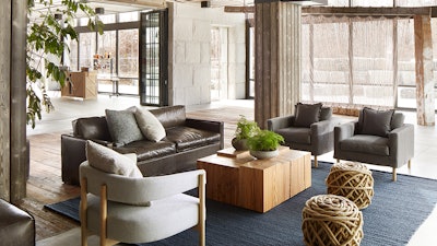 Meadow Rue Social Space Features Relaxed Furniture Arrangements.