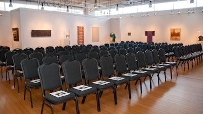 Theater seating in Kaplan Gallery