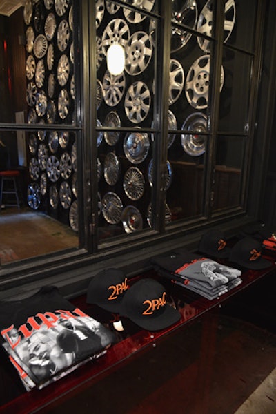 Merchandise and apparel from the new limited-edition Tupac by Vlone collection were on display at the launch event.