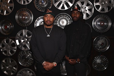 The event featured a hubcap wall that served as a backdrop for photos. Rapper Nas—who also backs the Sweet Chick brand—attended the launch event along with songwriter Dev Hynes.