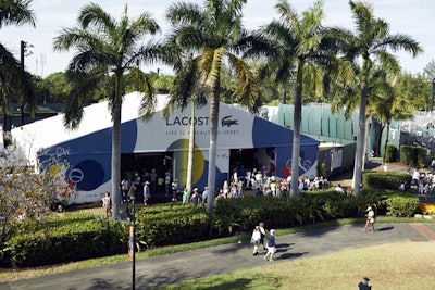 Activities continued in a customized Lacoste tent.