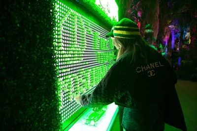 The party also featured an oversize interactive light installation for guests to play with.