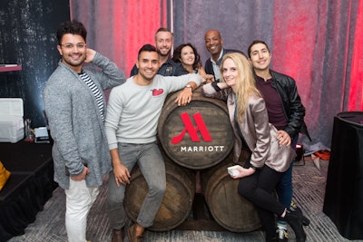 Decor included branded bourbon barrels that served as a photo op.