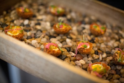 Mini Scotch eggs fit with the host venue Rock & Reilly’s NYC gastro-pub concept.