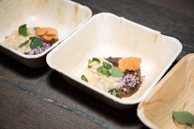 Rye porridge with uni and lovage came from Jeremiah Stone and Fabián von Hauske of New York's Contra and Wildair, who were named Best New Chefs in 2016.