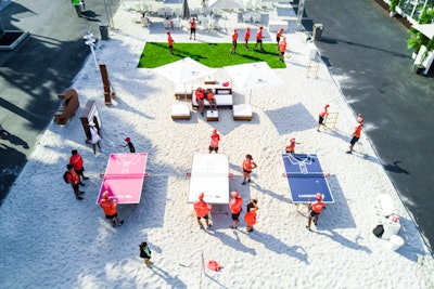 'La Plage' ('the beach' in French) thematically connected Lacoste’s French roots with the Miami Open’s ocean landscape.