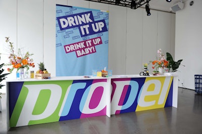 Spring florals decorated the drink counter, where guests could sample different flavors of Propel and, after the workouts, sample smoothies mixed with Propel.
