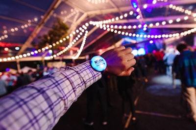 Attendees wore custom LED wristbands, which lit up in changing colors synchronized to the Chainsmokers' set list.