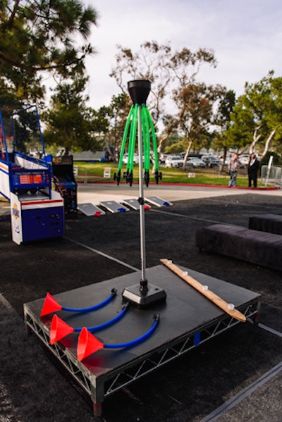 A variety of beer-related activities included beer pong and a beer-bong area.