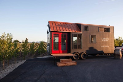 Paso Robles winemaker Austin Hope fashioned a traveling tiny home designed and created with Williams-Sonoma and TruForm Tiny. It’s meant to serve as a traveling tasting room, bringing the California winery around the country, and Austin was its first stop. The public was welcome to explore the house, taste wine, and pose in front of the photo booth. Hope also hosted private wine tastings from his wine portfolio, paired with food cooked by Austin chef Jack Gilmore.