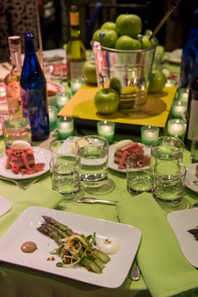 Union Square Events provided the catering during cocktails and the three-course dinner, which started with an asparagus salad with horseradish yogurt and mushroom vinaigrette.