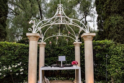 The DJ booth sat under the property's gazebo, popular for weddings.