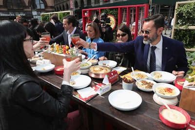 Media and influencers were invited to participate in the meal, which was in an outdoor space at Astor Place surrounded by passersby.