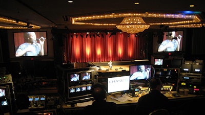 Corporate theater event for 10,000 with entertainment & broadcast recording.