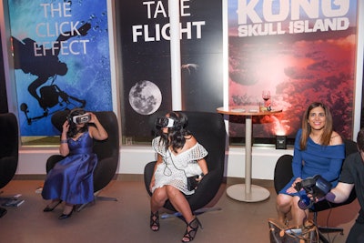 On the main level on the library, guests were invited to try out a variety of virtual-reality headsets.