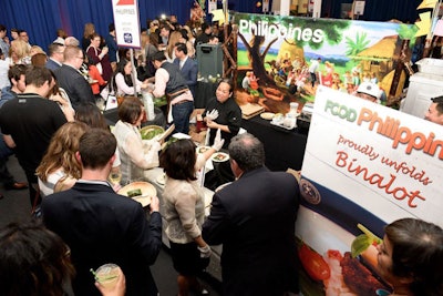 Events DC increased the size and height for the signage at each of the embassy's tables to make it easier for guests to find the ones they wanted and alleviate traffic flow issues.