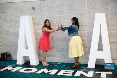 A photo opportunity for guests invited them to create the “H” in “AHA.” Unique Rabbit Studios created the oversize letters, while Capturepod provided the photo equipment.