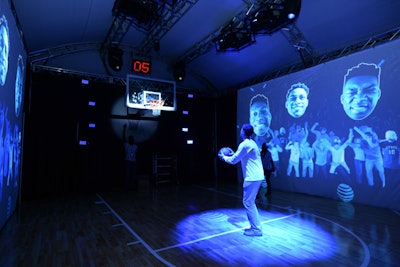 ​At the N.C.A.A. Final Four Fan Fest in April 2016 in Houston, guests shot free throws in a game stimulator.
